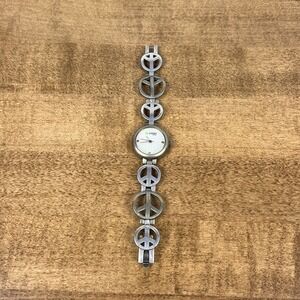 Vintage Lucky Brand Women's Watch 25mm Peace Sign Band - Needs New Battery